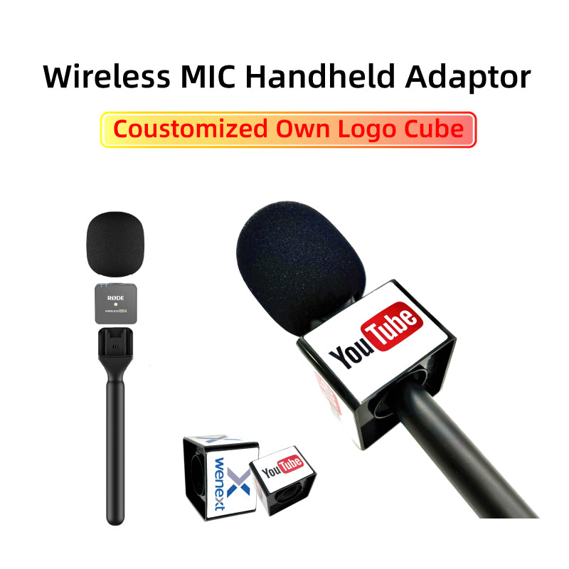 Microphone handheld adapter Mic Handle Adopter Interview go mic adapter Sponge for DJI MIC/Boya/Rode/SYNCO/godox wireless microphone