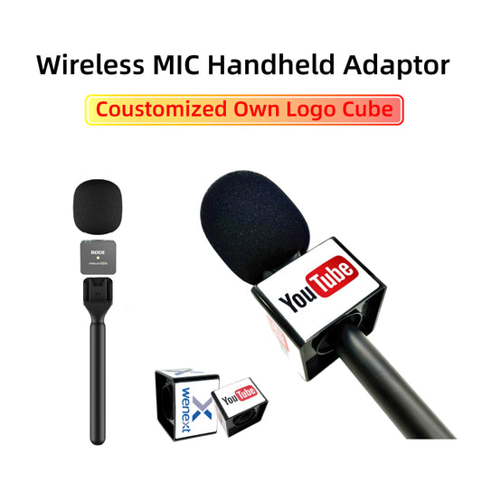 NUNAVO Microphone handheld adapter Mic Handle Adopter Interview go mic adapter Sponge for DJI MIC/Boya/Rode/SYNCO/godox wireless microphone
