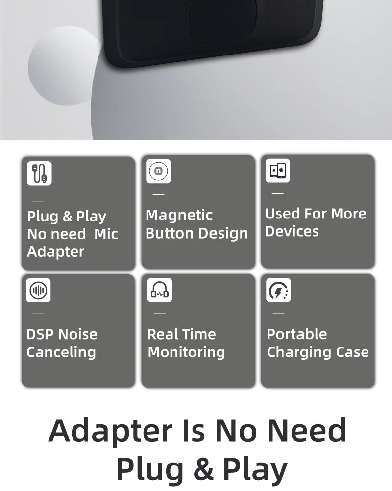 NUNAVO wireless microphone mic for Insta360 ACE PRO2 ace pro mic audio no need mic adapter action camera Accessory hifi noise reduction