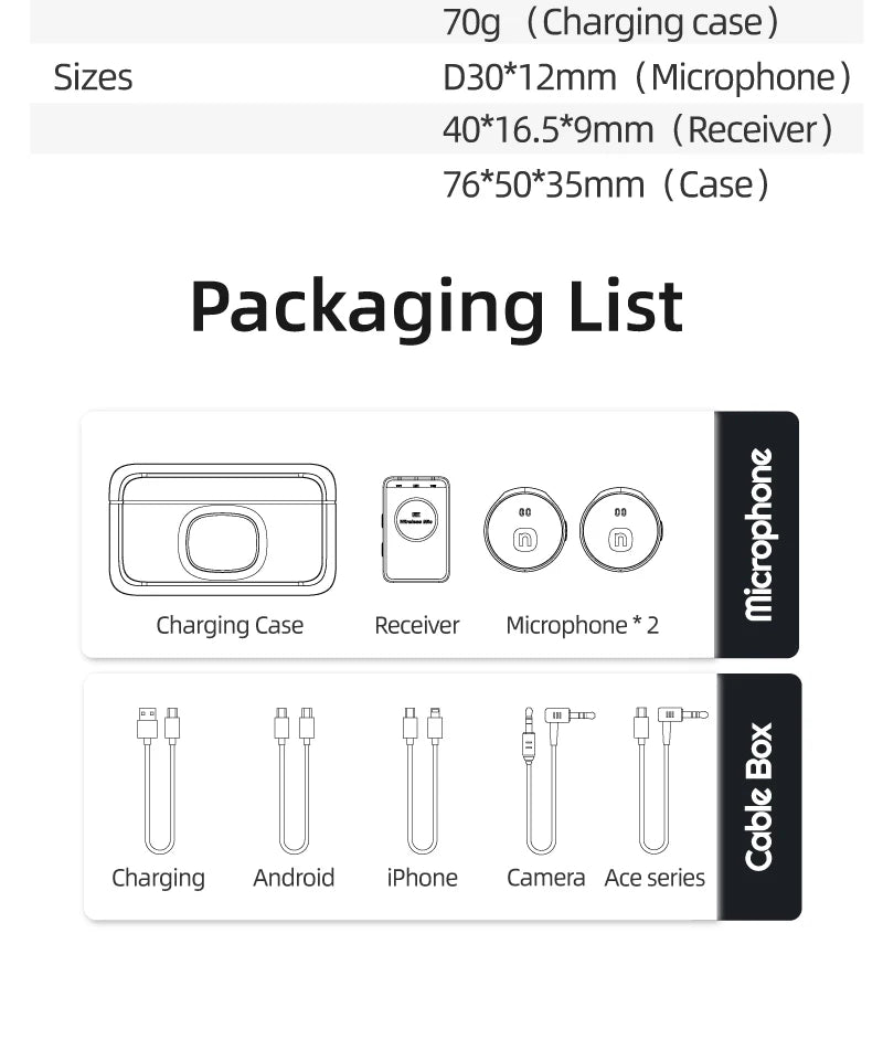 wireless microphone mic for Insta360 ace pro2/ace pro/ace ai action 360 camera mic audio no need mic adapter camera Accessory