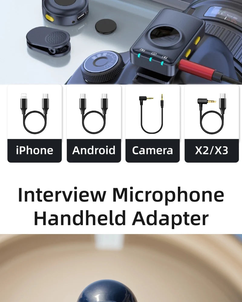 wireless microphone mic for Insta360 X3 one x2 mic audio no need mic adapter action camera Accessory hifi sound noise reduction