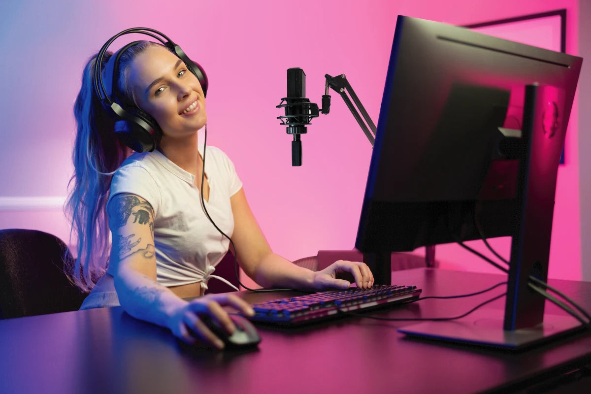 NUNAVO Gaming USB Microphone tabletop pc Desktop Condenser Podcast Microfono Record live Streaming Microphones shock mount Stand holder