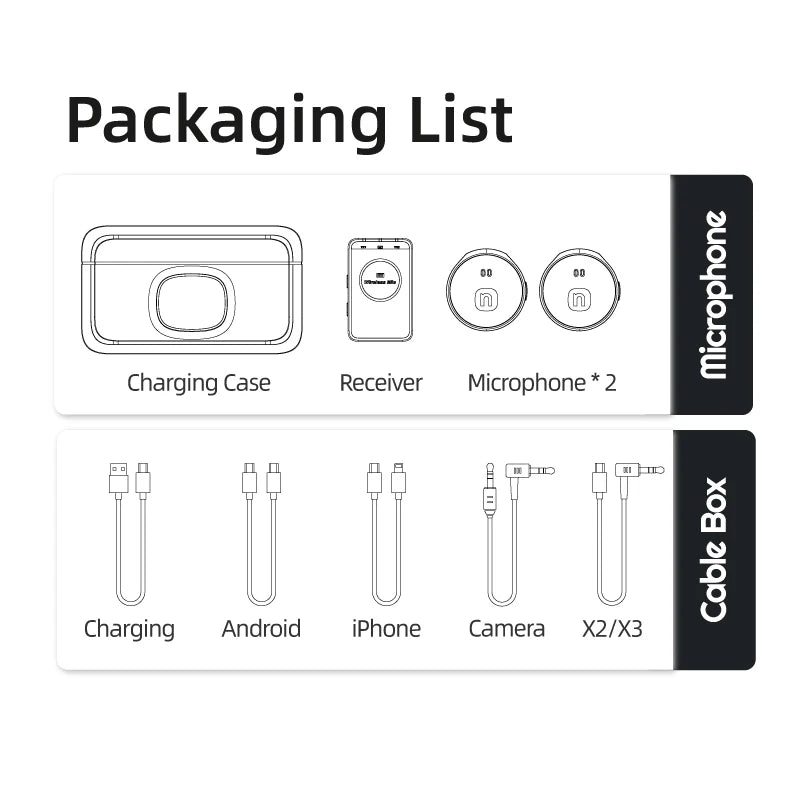 wireless microphone mic for Insta360 X3 one x2 mic audio no need mic adapter action camera Accessory hifi sound noise reduction