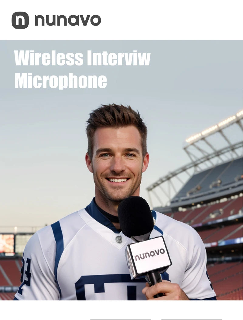 NUNAVO Interview wireless microphone professional microfeono Mic Handle broadcast microphone handheld for iphone smart phone