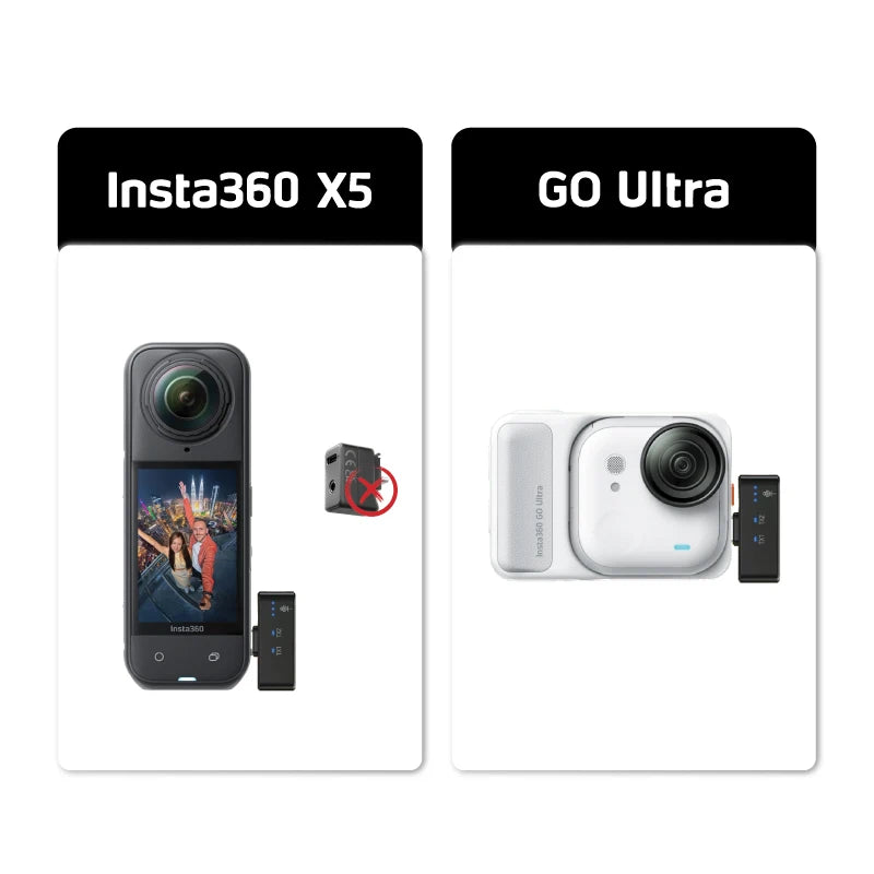 wireless microphone mic for insta360 x5 for insta360 go ultra 360 action camera mic audio no need mic adapter camera Accessory