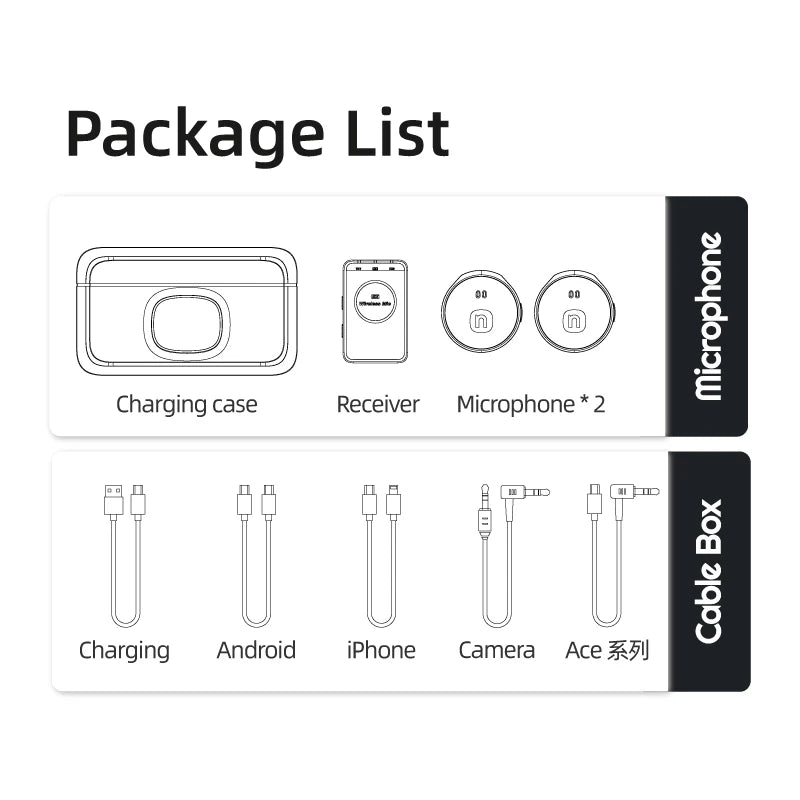 wireless microphone mic for Insta360 ace pro2/ace pro/ace ai action 360 camera mic audio no need mic adapter camera Accessory