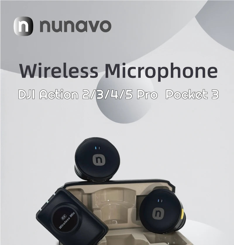 wireless microphone mic for DJI OSMO action 5 PRO/2/3/4 camera pocket3 oa4 mic audio no need mic adapter action camera Accessory