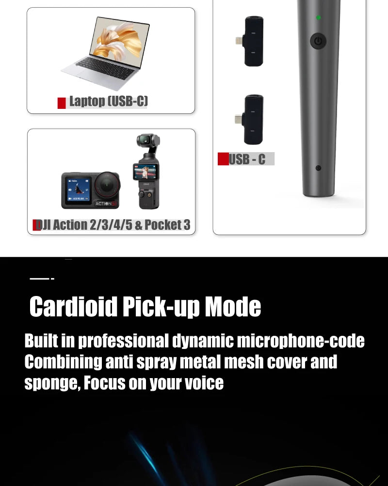 NUNAVO wireless microphone Interview professional microfeono Mic Handle broadcast microphone handheld for iphone smart phone