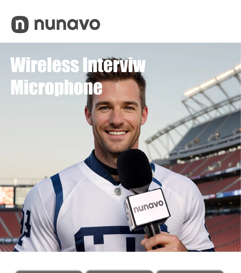 NUNAVO microfono mic profissional Interview wireless microphone Mic Handle adapter microphone handheld adapter smart phone ios