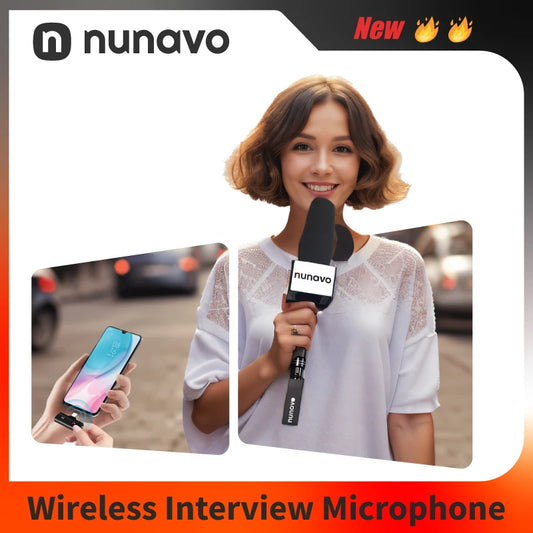 NUNAVO Wireless Handheld Condenser Microphone Interview Shotgun Mic XLR Microphone Professional for streaming Video Broadcast Interview