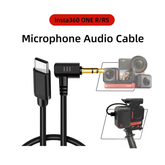 NUNAVO audio cable for Insta360 one r/rs action camera mic audio microphone adapter sport camera Accessory hi-fi sound noise reduction