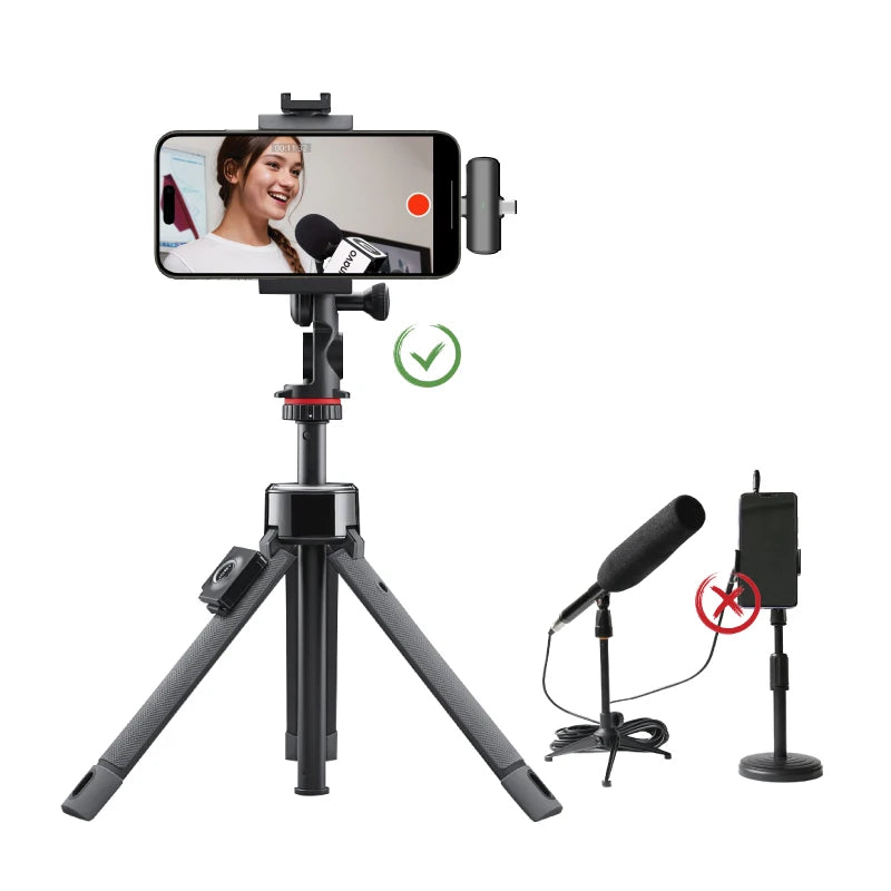NUNAVO microfono mic profissional Interview wireless microphone Mic Handle adapter microphone handheld adapter smart phone ios