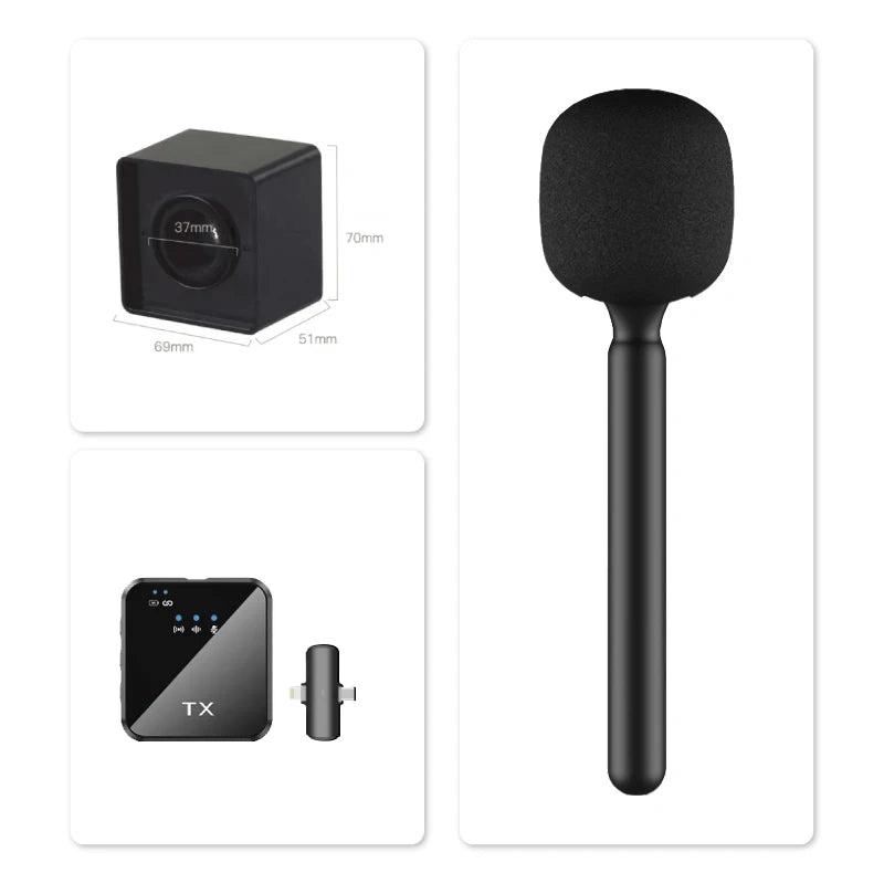 NUNAVO Interview wireless microphone professional microfeono Mic Handle broadcast microphone handheld for iphone smart phone