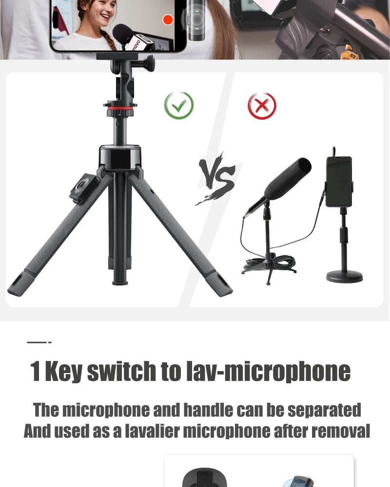 NUNAVO microfono mic profissional Interview wireless microphone Mic Handle adapter microphone handheld adapter smart phone ios
