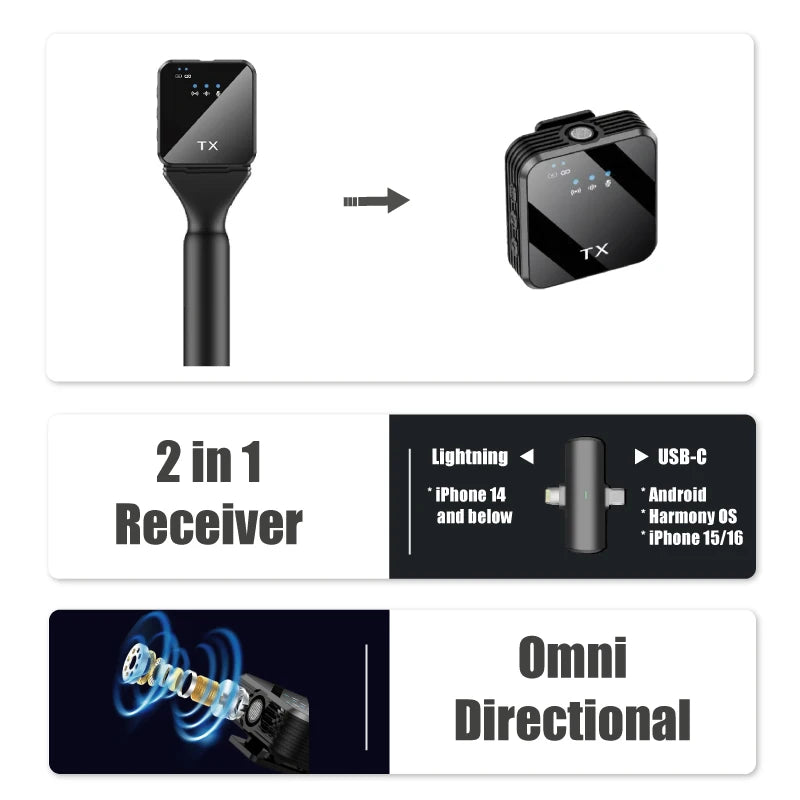 NUNAVO microfono mic profissional Interview wireless microphone Mic Handle adapter microphone handheld adapter smart phone ios