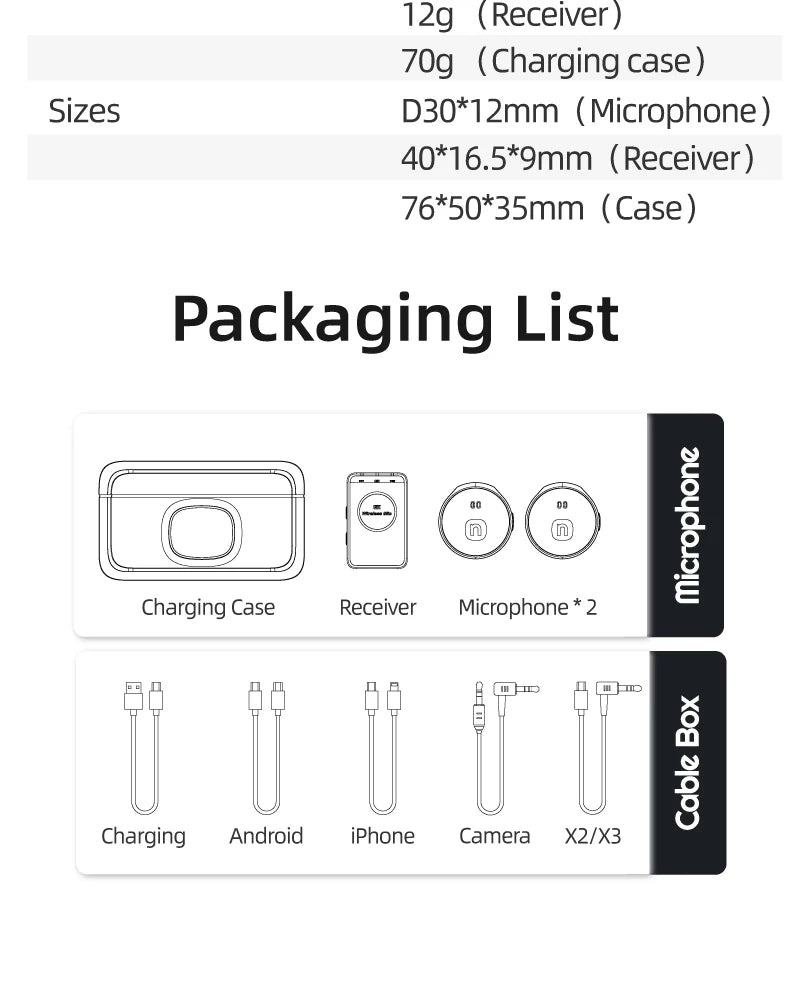 wireless microphone mic for Insta360 X3 one x2 mic audio no need mic adapter action camera Accessory hifi sound noise reduction