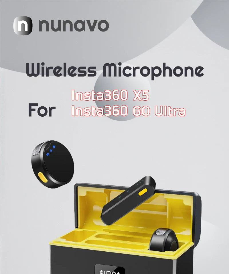 wireless microphone mic for insta360 x5 for insta360 go ultra 360 action camera mic audio no need mic adapter camera Accessory