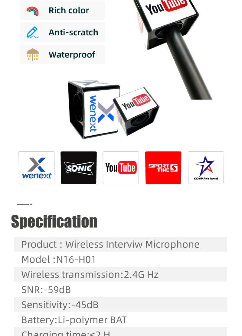 NUNAVO microfono mic profissional Interview wireless microphone Mic Handle adapter microphone handheld adapter smart phone ios