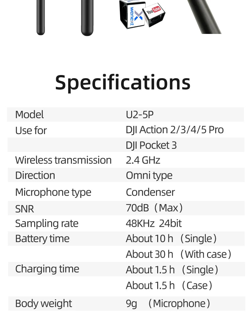 wireless microphone mic for DJI OSMO action 5 PRO/2/3/4 camera pocket3 oa4 mic audio no need mic adapter action camera Accessory