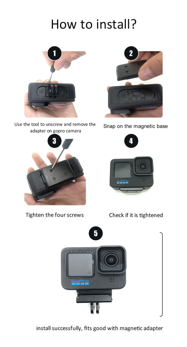 Magnetic Action Camera Mount Base adapter Buckle for GoPro 10 9 8 Gopro Max Quick Release Bracket sport Camera Accessories