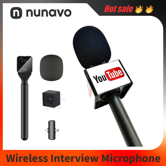 NUNAVO Interview wireless microphone professional microfeono Mic Handle broadcast microphone handheld for iphone smart phone