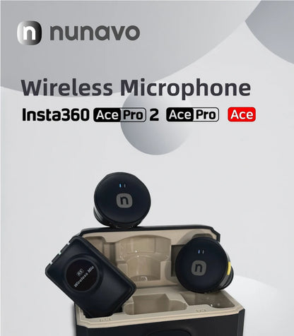 NUNAVO wireless microphone mic for Insta360 ACE PRO2 ace pro mic audio no need mic adapter action camera Accessory hifi noise reduction