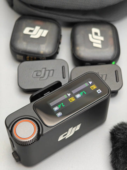 DJI Mic 3 (2 TX + 1 RX) wireless microphone, |  Like-New, No Charging Case, Fully Functional