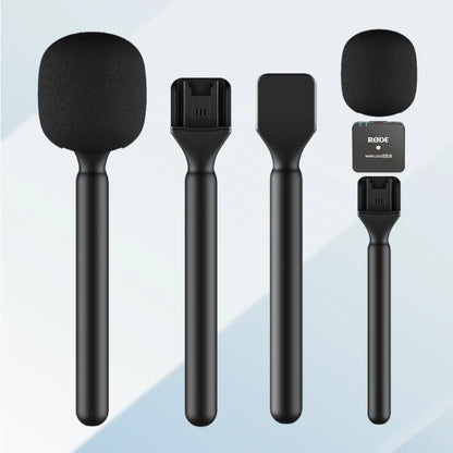 Interview go Mic Handle adopter microphone handheld adapter Foam for Rode Wireless Go/GoII/DJI Mic/relacart/Wireless Transmitter