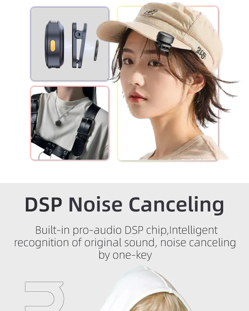 wireless microphone mic for DJI OSMO 360/OSMO NANO/pocket3/action5 pro/4/3 camera mic audio no need mic adapter camera Accessory