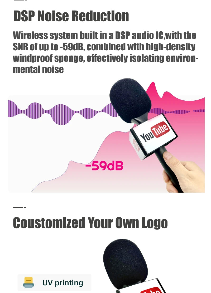 NUNAVO microfono mic profissional Interview wireless microphone Mic Handle adapter microphone handheld adapter smart phone ios