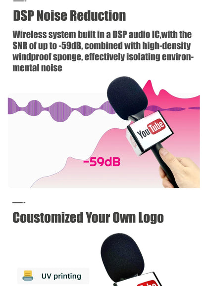 NUNAVO microfono mic profissional Interview wireless microphone Mic Handle adapter microphone handheld adapter smart phone ios