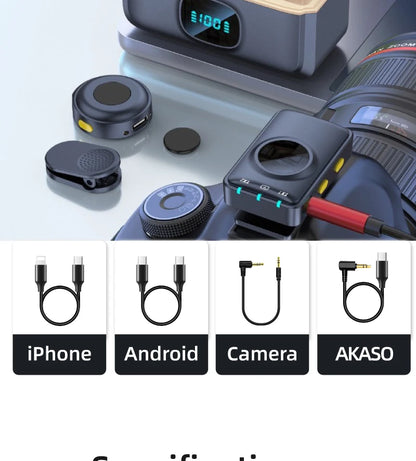 wireless microphone mic for Akaso Brave 8/7/6 plus mic audio no need mic adapter action camera Accessory hifi noise reduction