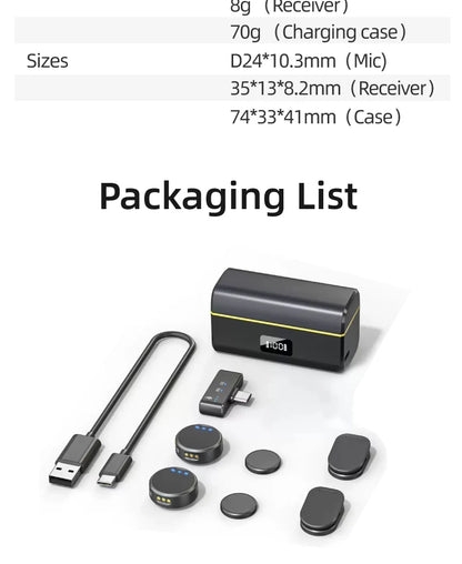 wireless microphone mic for DJI OSMO 360/OSMO NANO/pocket3/action5 pro/4/3 camera mic audio no need mic adapter camera Accessory