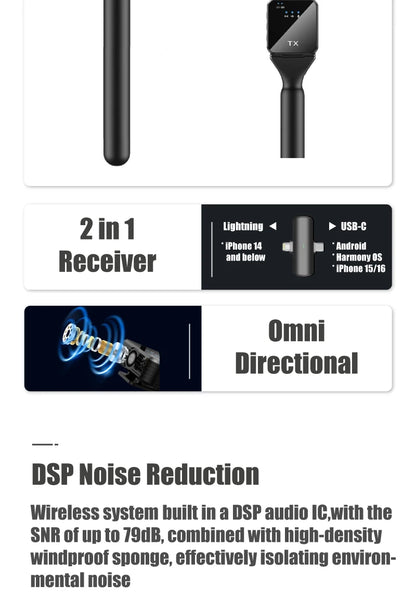 NUNAVO Interview wireless microphone professional microfeono Mic Handle broadcast microphone handheld for iphone smart phone