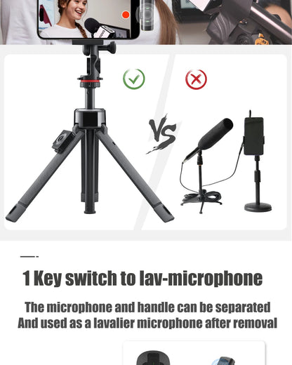 NUNAVO microfono mic profissional Interview wireless microphone Mic Handle adapter microphone handheld adapter smart phone ios