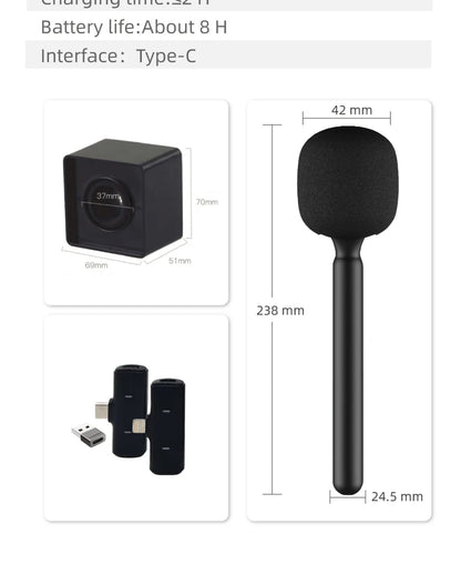 NUNAVO microfono mic profissional Interview wireless microphone Mic Handle adapter microphone handheld adapter smart phone ios