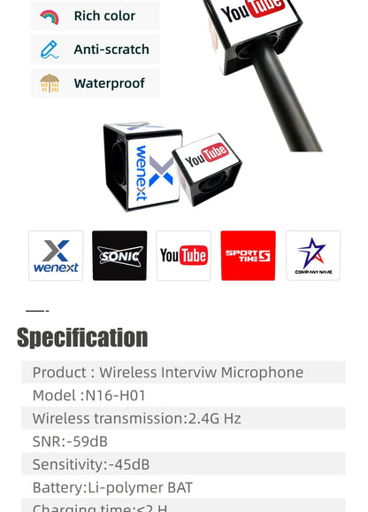 NUNAVO microfono mic profissional Interview wireless microphone Mic Handle adapter microphone handheld adapter smart phone ios