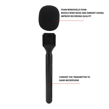 Handheld Wireless Interview Microphone Adapter with Windshield Foam for Rode Wireless GO II for DJI Mic 1 2