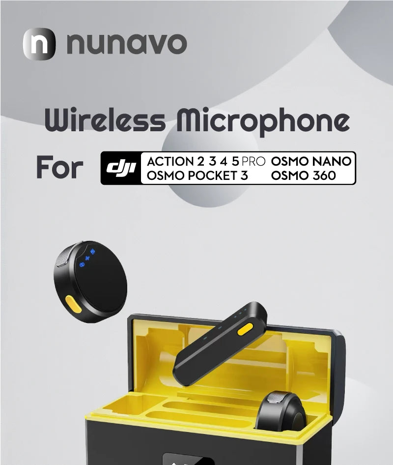 wireless microphone mic for DJI OSMO 360/OSMO NANO/pocket3/action5 pro/4/3 camera mic audio no need mic adapter camera Accessory