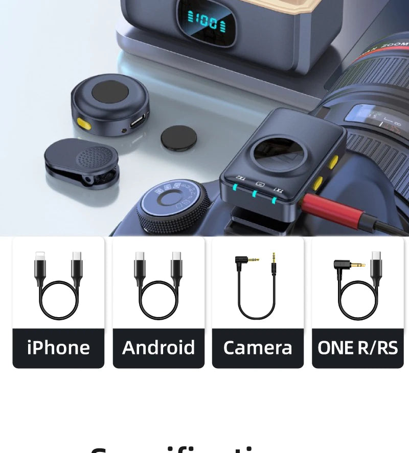 wireless microphone mic for Insta360 One R one RS action camera mic audio no need mic adapter sport camera Accessory hifi sound