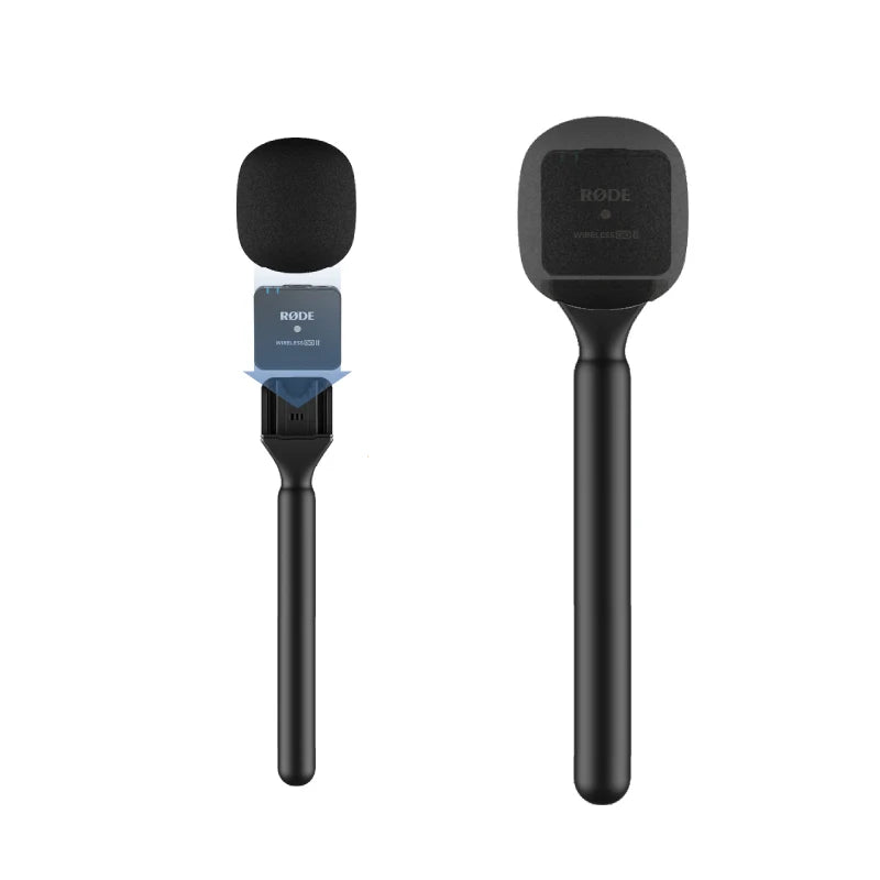 Interview go Mic Handle adopter microphone handheld adapter Foam for Rode Wireless Go/GoII/DJI Mic/relacart/Wireless Transmitter