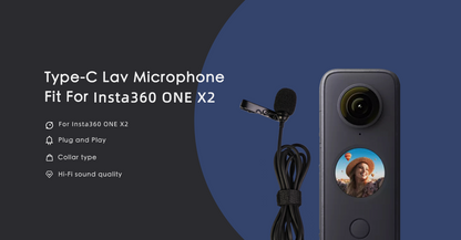 Insta360 one x3 microphone official mic audio no need mic adapter Handheld sport camera Accessories hi-fi sound noise reduction